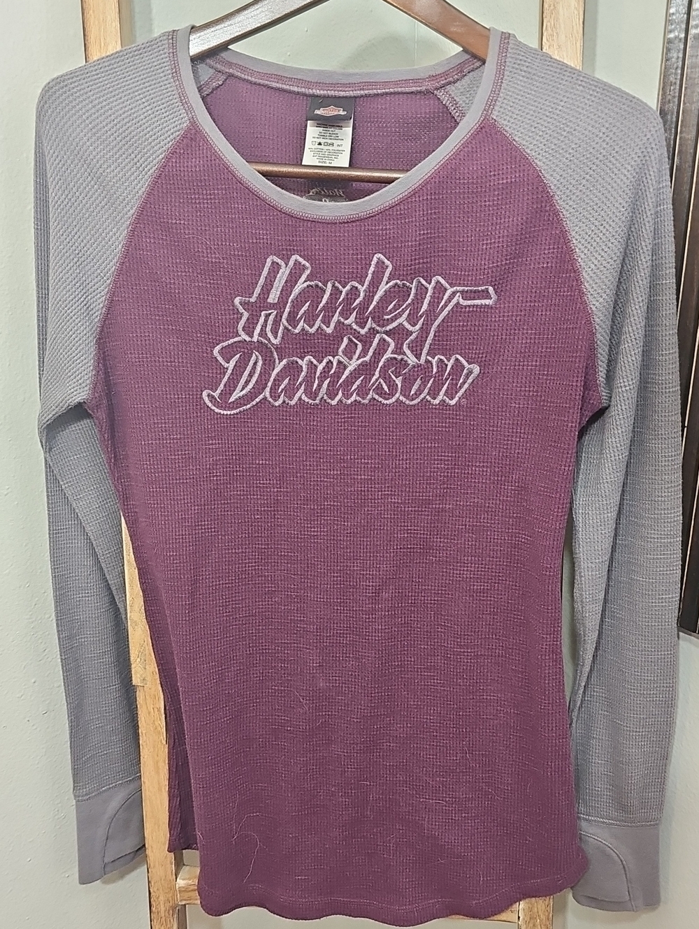 Harley-Davidson Women's Two-Tone Purple Thermal Long Sleeve